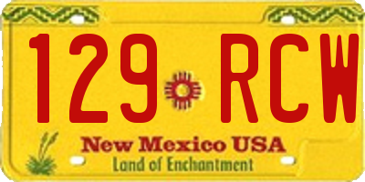 NM license plate 129RCW