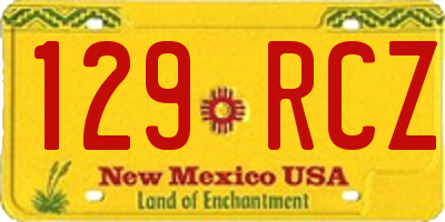 NM license plate 129RCZ