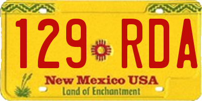 NM license plate 129RDA