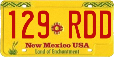 NM license plate 129RDD