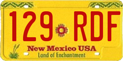 NM license plate 129RDF
