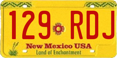 NM license plate 129RDJ