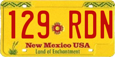 NM license plate 129RDN
