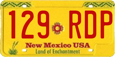 NM license plate 129RDP