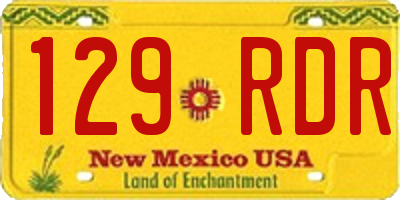 NM license plate 129RDR