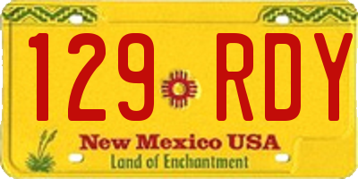 NM license plate 129RDY