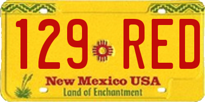NM license plate 129RED