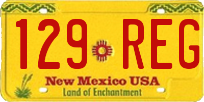 NM license plate 129REG