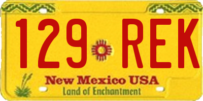 NM license plate 129REK