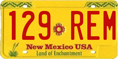 NM license plate 129REM