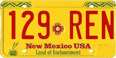 NM license plate 129REN