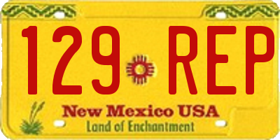 NM license plate 129REP