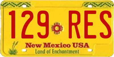 NM license plate 129RES