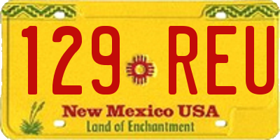 NM license plate 129REU