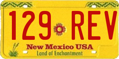 NM license plate 129REV