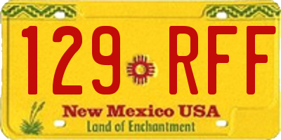NM license plate 129RFF