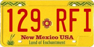NM license plate 129RFI