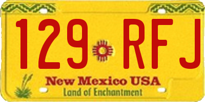 NM license plate 129RFJ