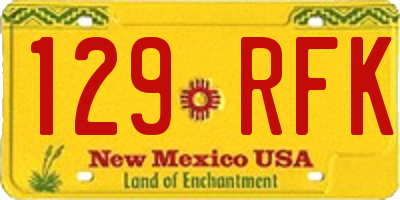 NM license plate 129RFK