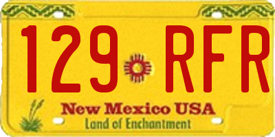 NM license plate 129RFR