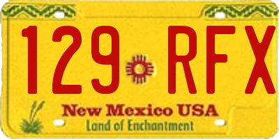 NM license plate 129RFX