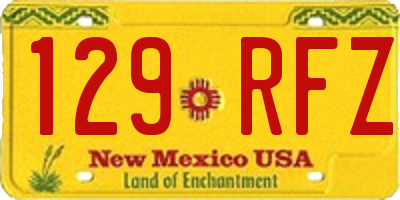 NM license plate 129RFZ
