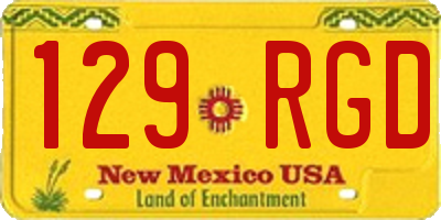 NM license plate 129RGD