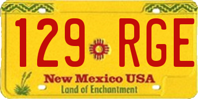 NM license plate 129RGE