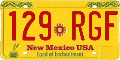 NM license plate 129RGF