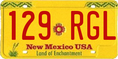 NM license plate 129RGL
