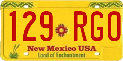 NM license plate 129RGO