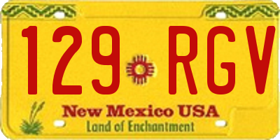NM license plate 129RGV