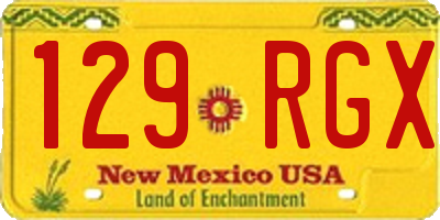 NM license plate 129RGX