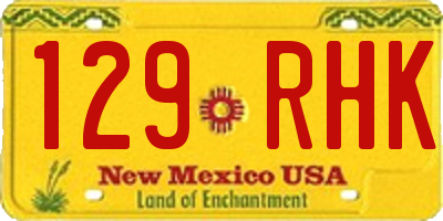NM license plate 129RHK