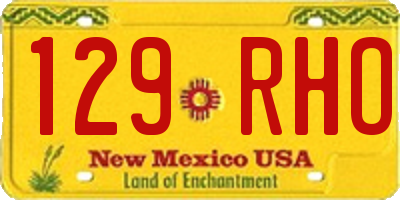 NM license plate 129RHO