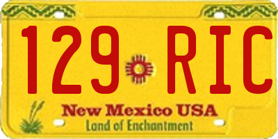 NM license plate 129RIC