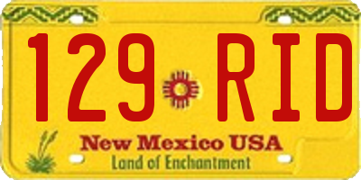 NM license plate 129RID
