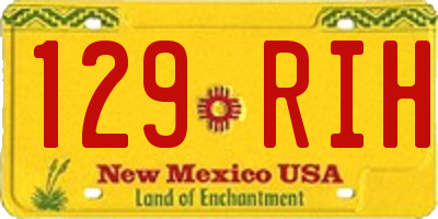 NM license plate 129RIH