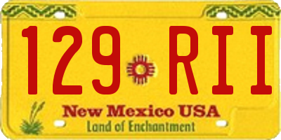 NM license plate 129RII