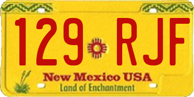 NM license plate 129RJF