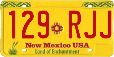NM license plate 129RJJ