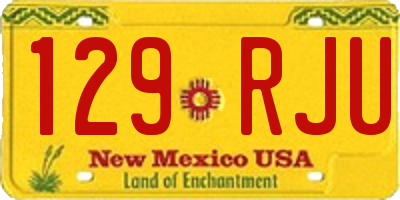 NM license plate 129RJU