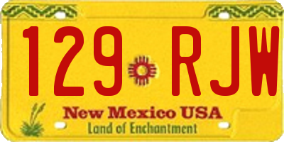 NM license plate 129RJW
