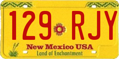 NM license plate 129RJY