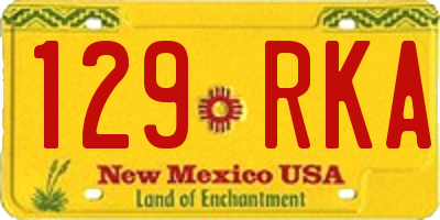 NM license plate 129RKA