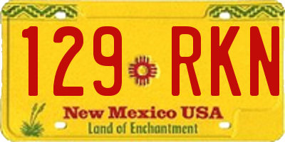 NM license plate 129RKN