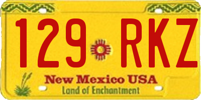 NM license plate 129RKZ