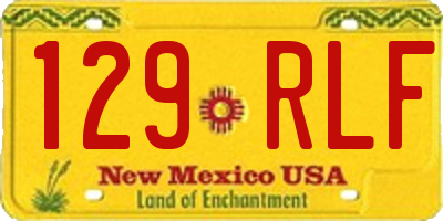 NM license plate 129RLF