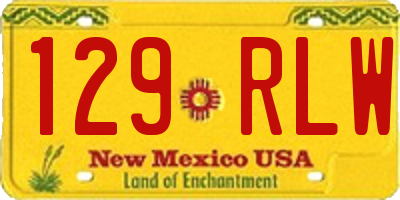 NM license plate 129RLW