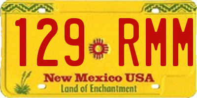 NM license plate 129RMM